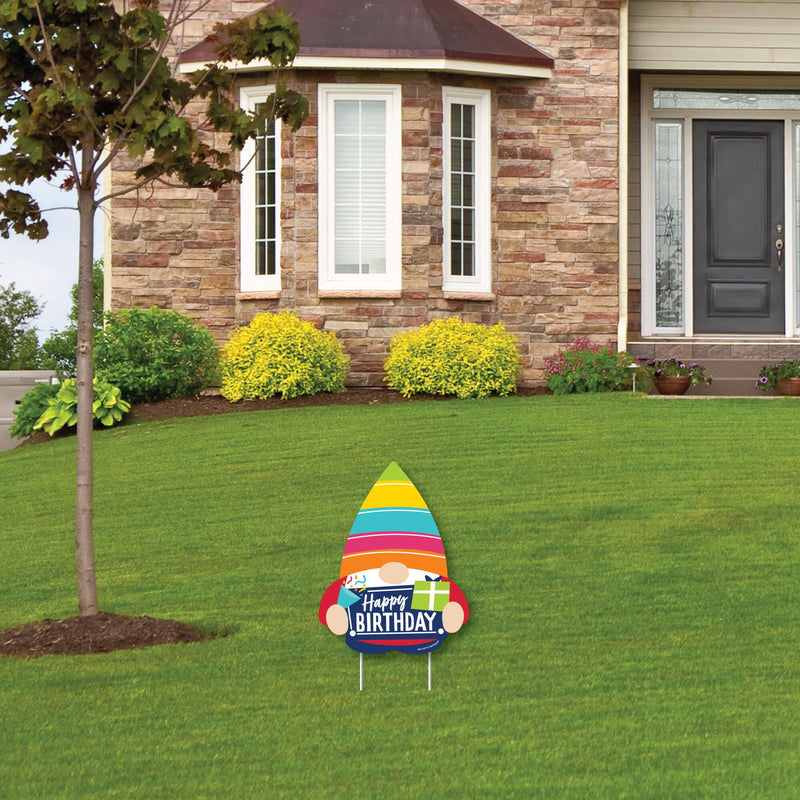 Gnome Birthday - Outdoor Lawn Sign - Happy Birthday Party Yard Sign - 1 Piece