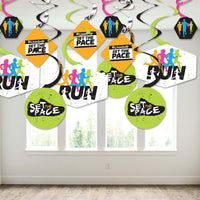 Set The Pace - Running - Track, Cross Country or Marathon Party Hanging Decor - Party Decoration Swirls - Set of 40