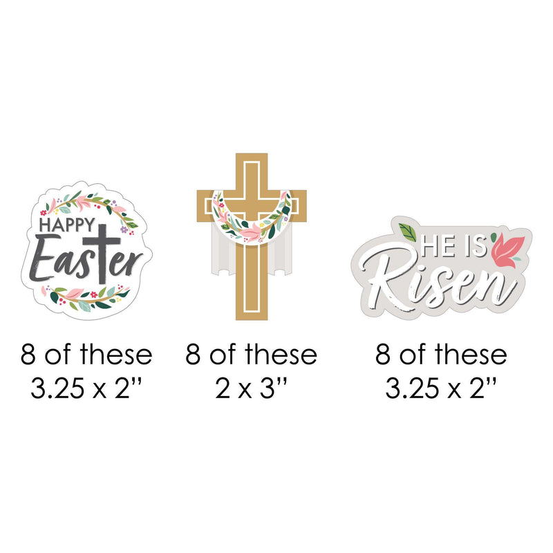 Religious Easter - DIY Shaped Christian Holiday Party Cut-Outs - 24 Count