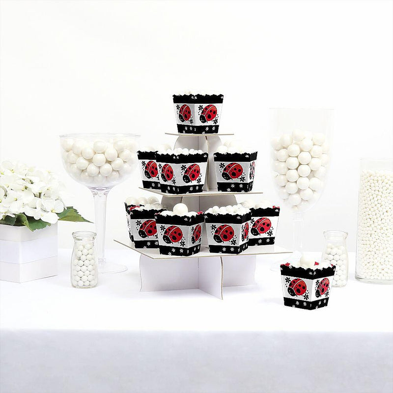 Happy Little Ladybug - Party Mini Favor Boxes - Baby Shower or Birthday Party Treat Candy Boxes - Set of 12