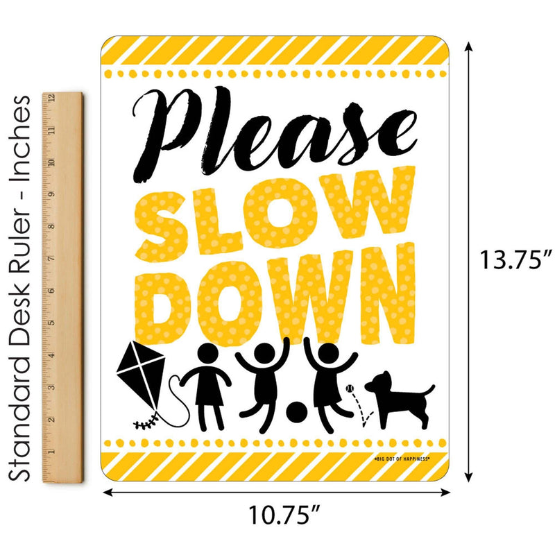 Please Slow Down - Outdoor Lawn Sign - Kids at Play Neighborhood Yard Sign - 1 Piece