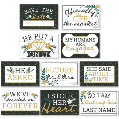 She Said Yes - Photo Prop Signs - Engagement Announcements - 10 Pieces