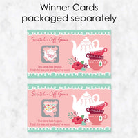 Floral Let's Par-Tea - Garden Tea Party Game Scratch Off Cards - 22 Count