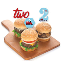 2nd Birthday Railroad Party Crossing - Chugga Chugga Two Two - Dessert Cupcake Toppers - Steam Train Second Birthday Party Clear Treat Picks - Set of 24