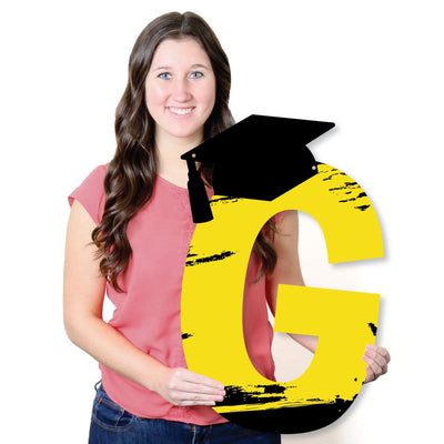 Yellow Grad - Best is Yet to Come - Large Yellow Graduation Party Decorations - GRAD - Outdoor Letter Banner