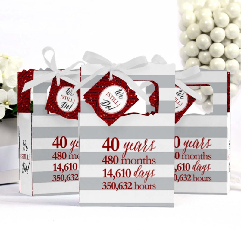 We Still Do - 40th Wedding Anniversary Party Favor Boxes - Set of 12