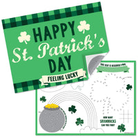 St. Patrick's Day - Paper Saint Patty's Day Party Coloring Sheets - Activity Placemats - Set of 16