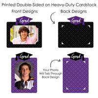 Purple Grad - Best is Yet to Come - Graduation Party Picture Centerpiece Sticks - Photo Table Toppers - 15 Pieces