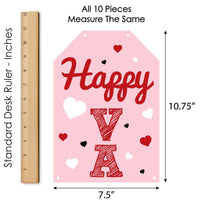 Conversation Hearts - Hanging Vertical Paper Door Banners - Valentine's Day Party Wall Decoration Kit - Indoor Door Decor