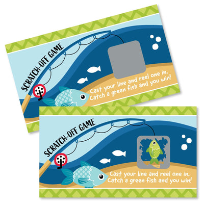 Let's Go Fishing - Fish Themed Party or Birthday Party Game Scratch Off Cards - 22 Count
