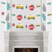 NYC Cityscape - New York City Party DIY Decorations - Clothespin Garland Banner - 44 Pieces