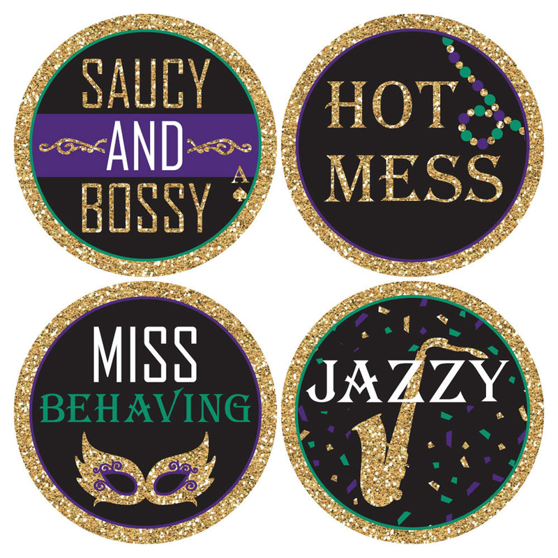 NOLA Bride Squad - New Orleans Bachelorette Party Name Tags - Party Badges Sticker Set of 12