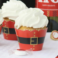 Jolly Santa Claus - Christmas Party Decorations - Party Cupcake Wrappers - Set of 12