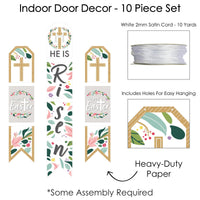 Religious Easter - Hanging Vertical Paper Door Banners - Christian Holiday Party Wall Decoration Kit - Indoor Door Decor