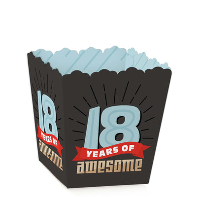 Boy 18th Birthday - Party Mini Favor Boxes - Eighteenth Birthday Party Treat Candy Boxes - Set of 12
