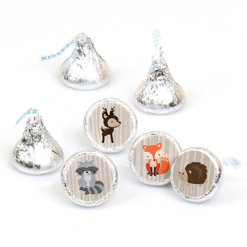 Woodland Creatures - Round Candy Labels Party Favors - Fits Hershey&