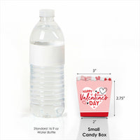 Happy Valentine's Day - Party Mini Favor Boxes - Valentine Hearts Party Treat Candy Boxes - Set of 12