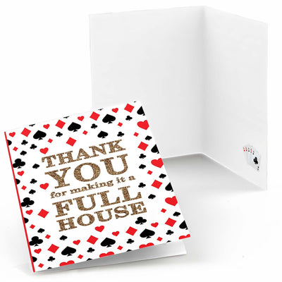 Las Vegas - Set of 8 Casino Party Thank You Cards