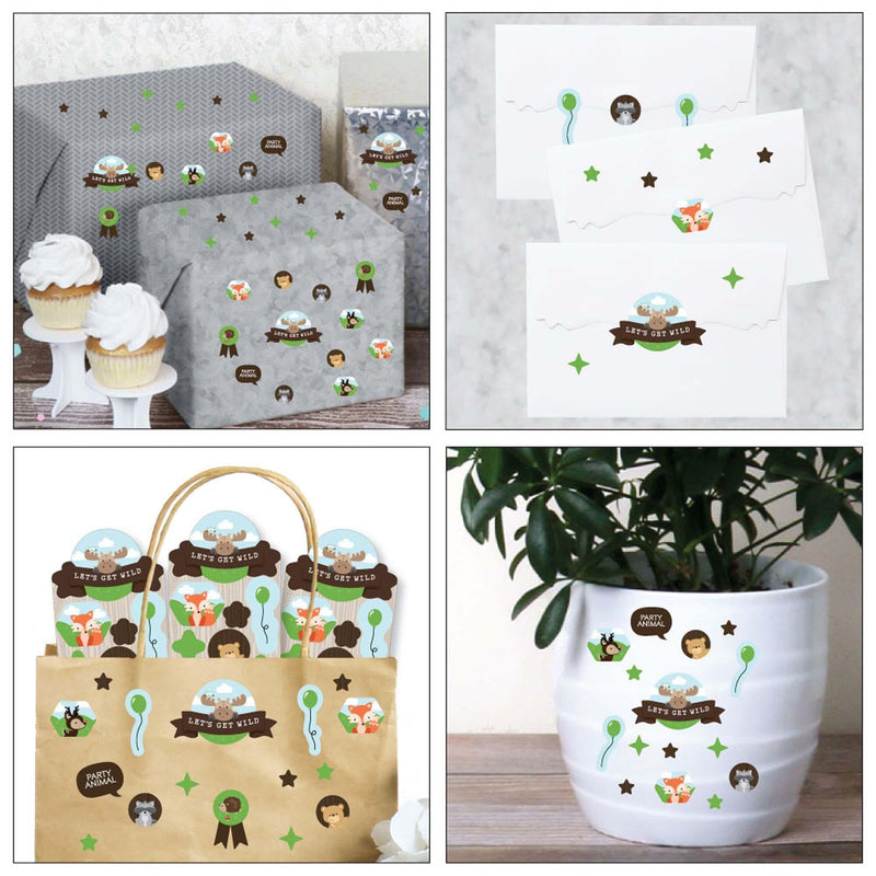 Woodland Creatures - Birthday Party Favor Kids Stickers - 16 Sheets - 256 Stickers