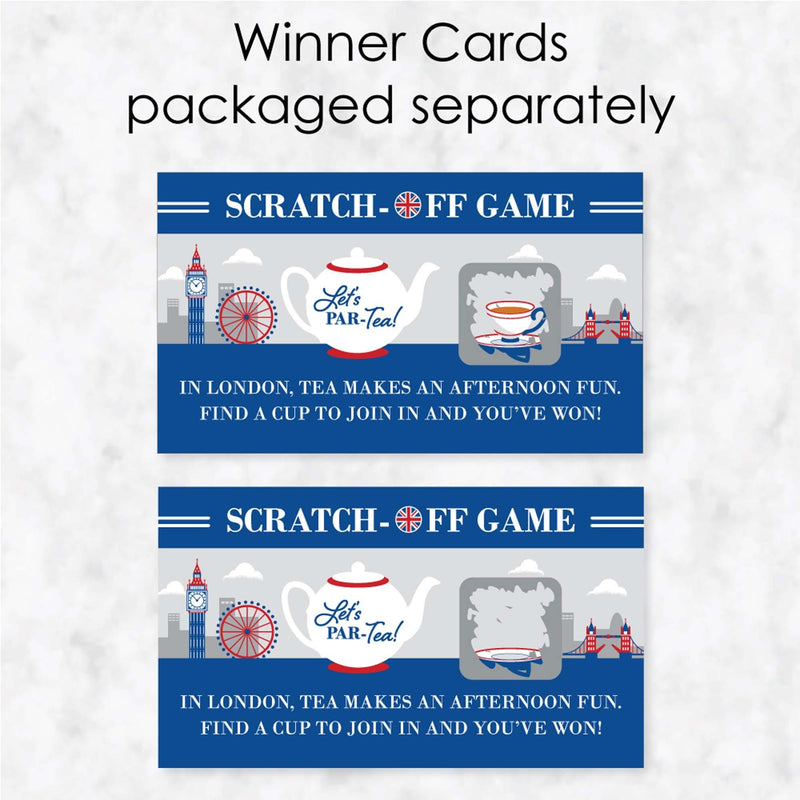 Cheerio, London - British UK Party Scratch Off Cards - 22 Cards
