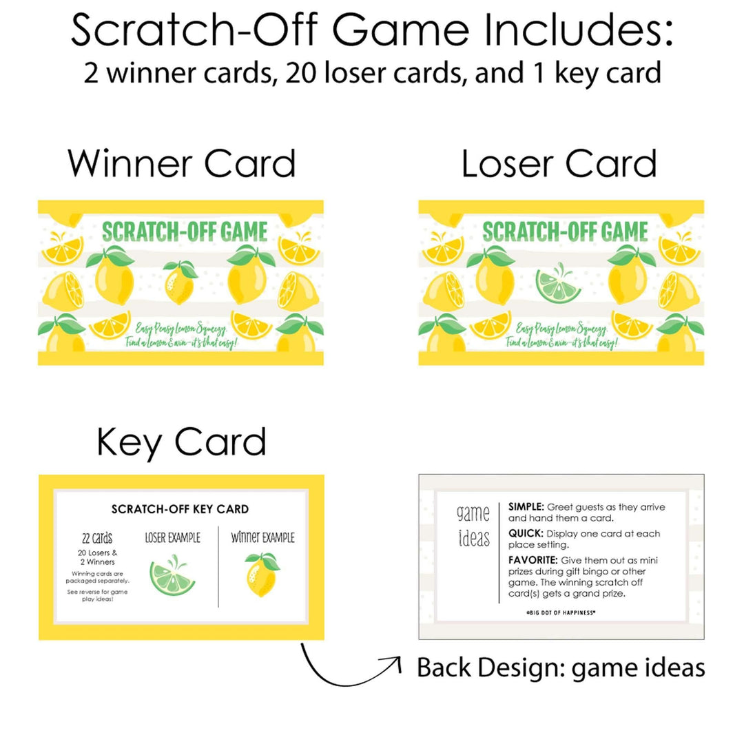 So Fresh - Lemon - Citrus Lemonade Party Game Scratch Off Cards - 22 Count