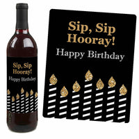Adult 30th Birthday - Gold - Decorations for Women and Men - Wine Bottle Label Birthday Party Gift - Set of 4