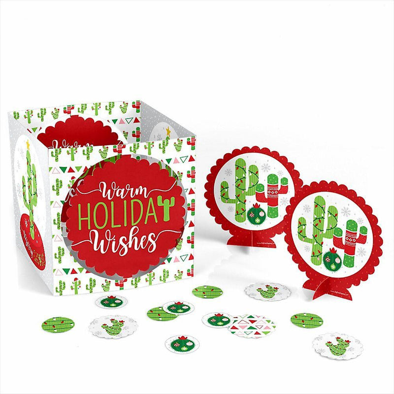 Merry Cactus - Christmas Cactus Party Centerpiece and Table Decoration Kit