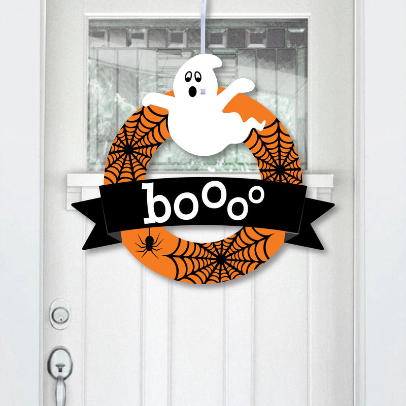 Spooky Ghost - Outdoor Halloween Party Decor - Front Door Wreath