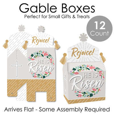Religious Easter - Treat Box Party Favors - Christian Holiday Party Goodie Gable Boxes - Set of 12