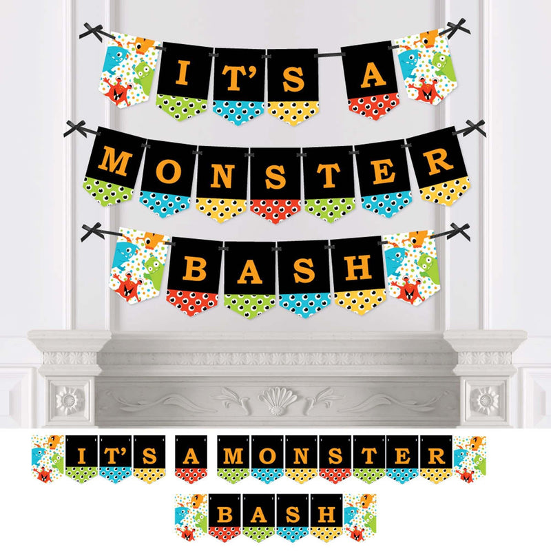 Monster Bash - Little Monster Birthday Party or Baby Shower Bunting Banner - Party Decorations - It&