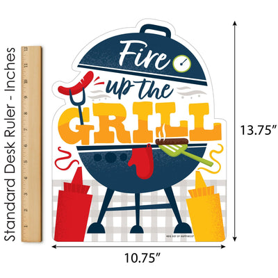 Fire Up the Grill - Outdoor Lawn Sign - Summer BBQ Picnic Party Yard Sign - 1 Piece