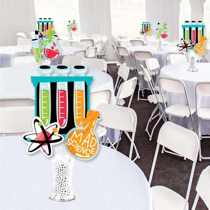 Scientist Lab - Mad Science Baby Shower or Birthday Party Centerpiece Sticks - Showstopper Table Toppers - 35 Pieces