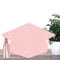 Rose Gold Grad - Grad Cap Guest Book Sign - Graduation Party Guestbook Alternative - Signature Mat