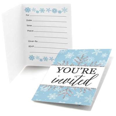 Winter Wonderland - Fill In Snowflake Holiday Party & Winter Wedding Invitations