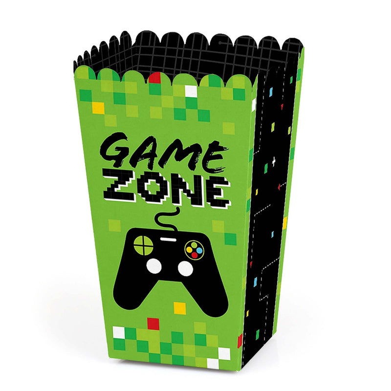 Game Zone - Pixel Video Game Party or Birthday Party Favor Popcorn Treat Boxes - Set of 12