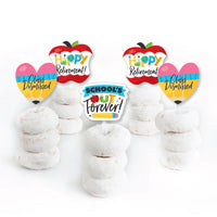 Teacher Retirement - Dessert Cupcake Toppers - Happy Retirement Party Clear Treat Picks - Set of 24