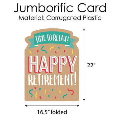 Retirement - Congratulations Giant Greeting Card - Big Shaped Jumborific Card - 16.5 x 22 inches