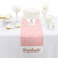 Rose Gold Grad - Petite Graduation Party Paper Table Runner - 12" x 60"